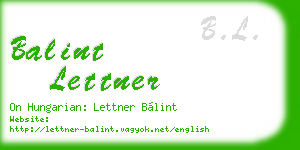 balint lettner business card